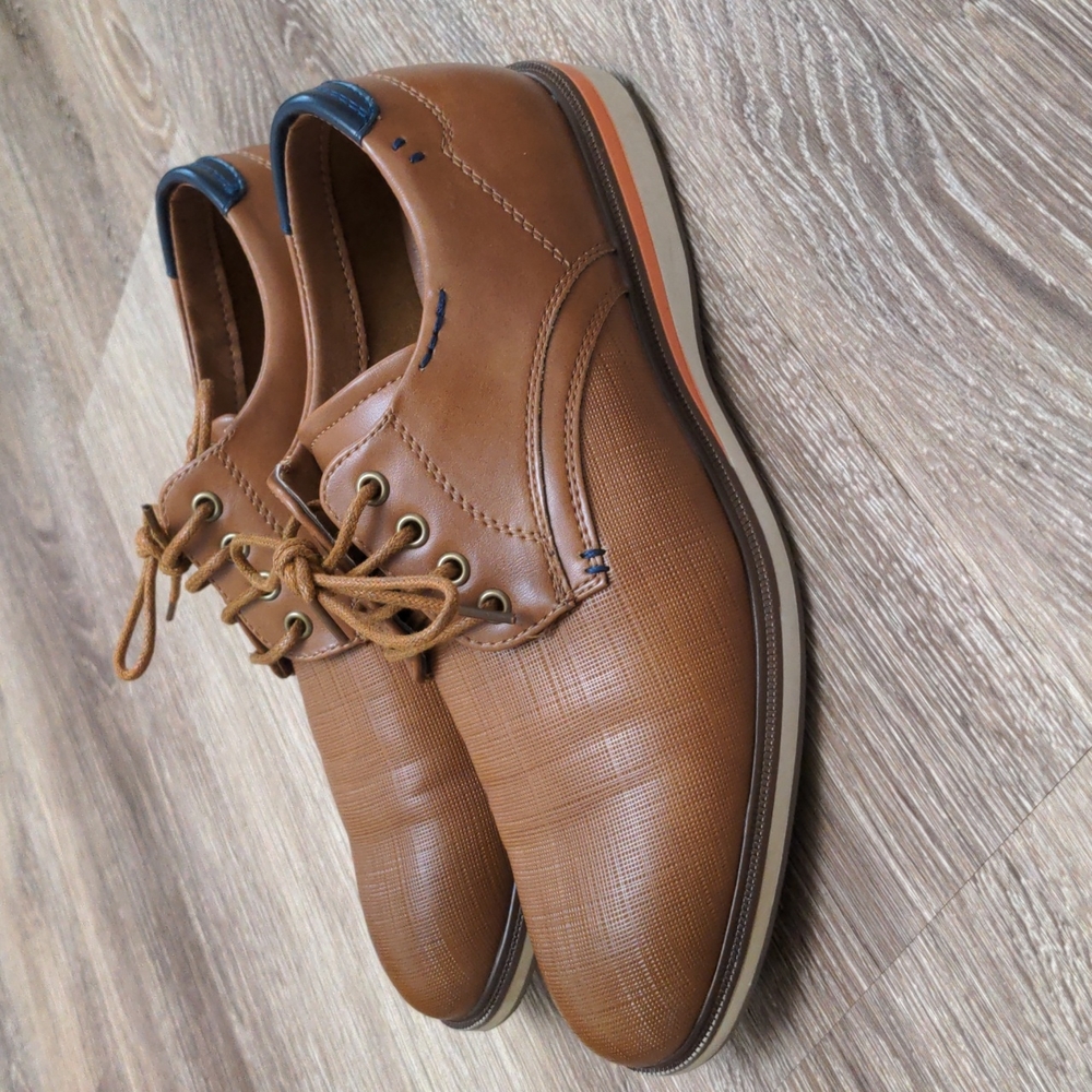 Bruno Marc Brown Leather Dress Shoes Lace Up Oxfords Men's Size 7